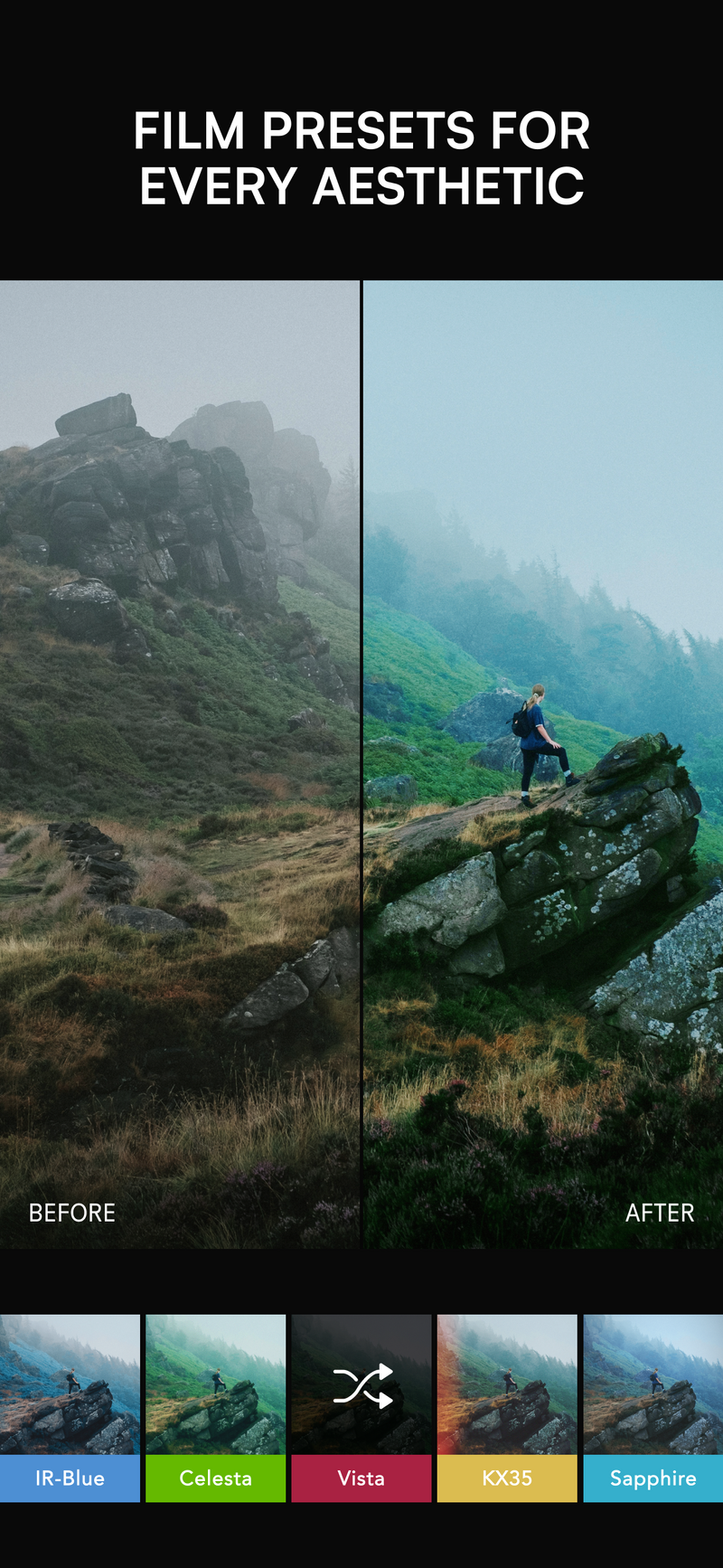Film presets for every aesthetic — Afterlight Photo Editor