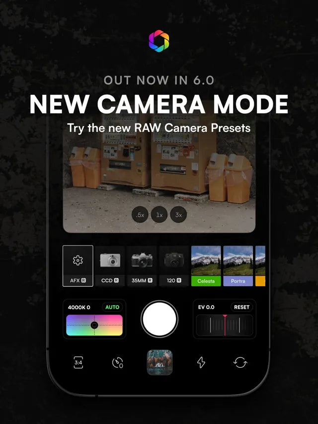 Introducing Afterlight Camera - Our all-new camera mode brings Afterlight’s signature looks into the viewfinder, with live filters and a seamless transition from shooting to editing. Try out the new RAW presets inspired by classic digital c